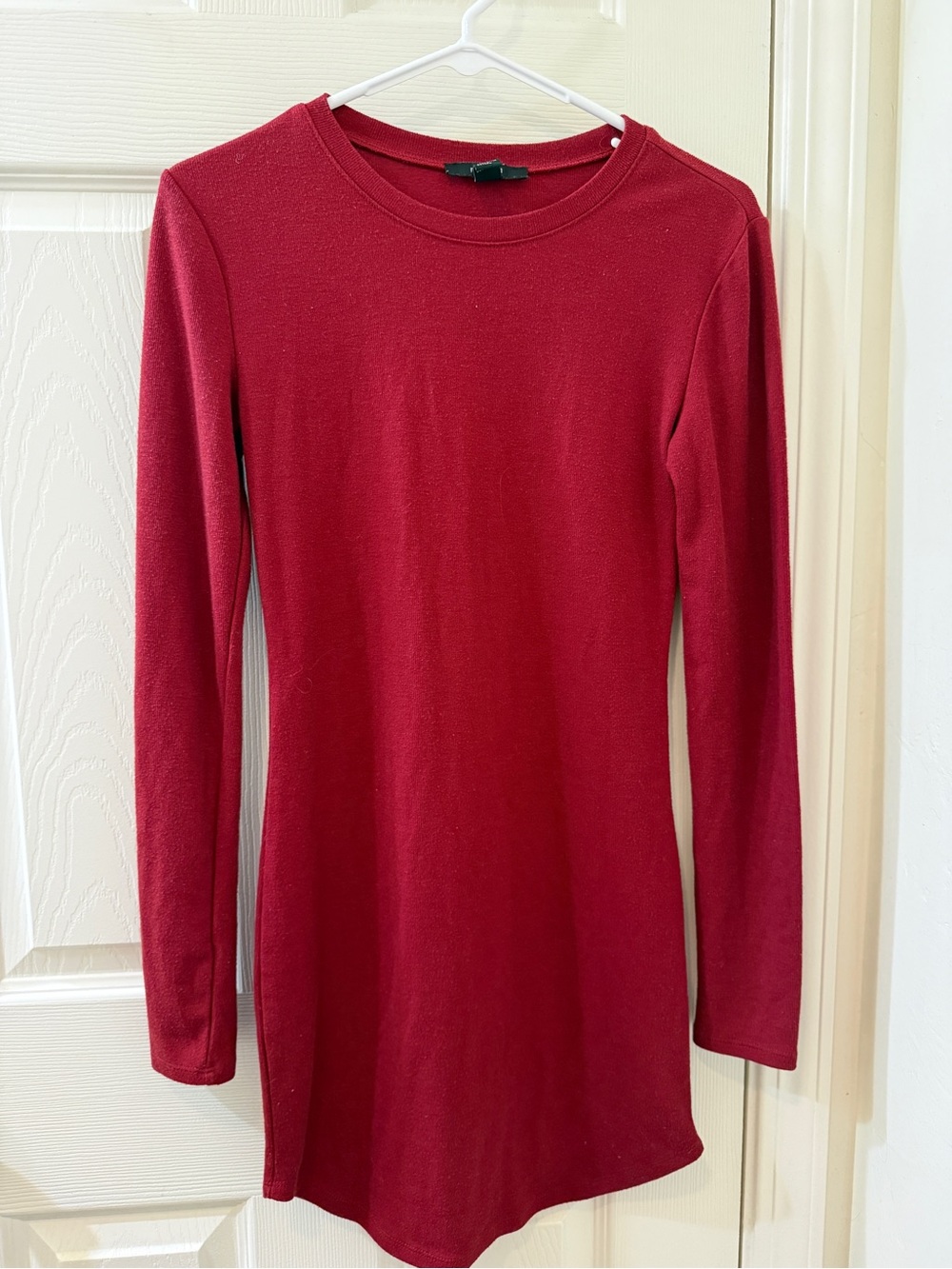 Forever 21 Red Long Sleeve Crewneck Tunic